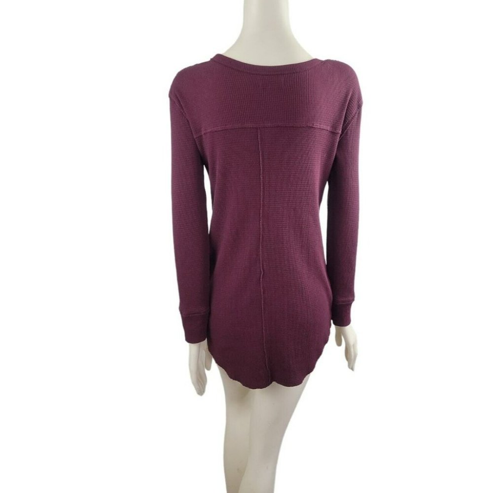 Aritzia TNA Los Santos Dress T-shirt Henley Thermal Long-sleeve Waffle Knit XXS - Picture 5 of 11